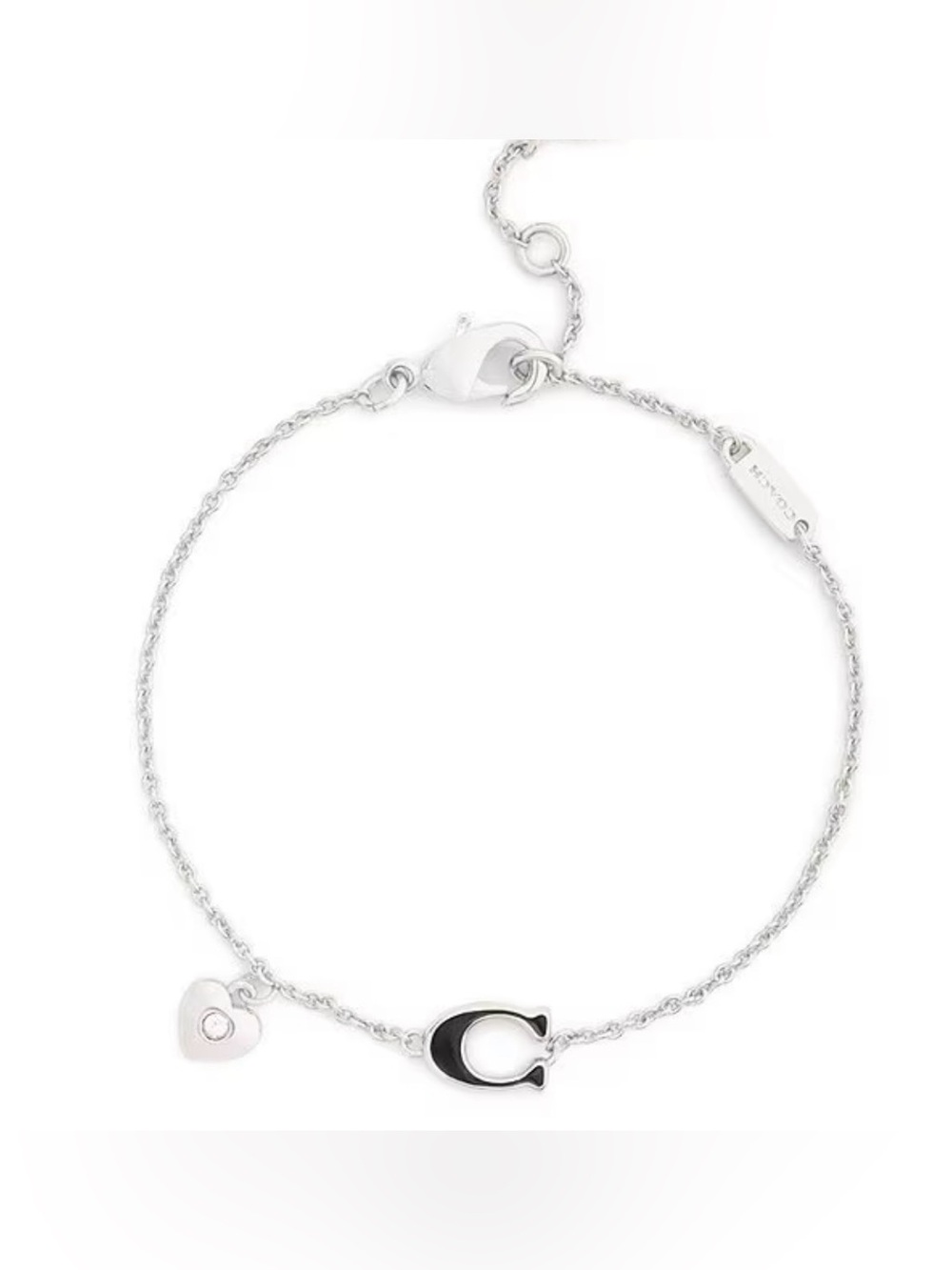 COACH
Signature C Heart and Rexy   Strand Line Bracelet.